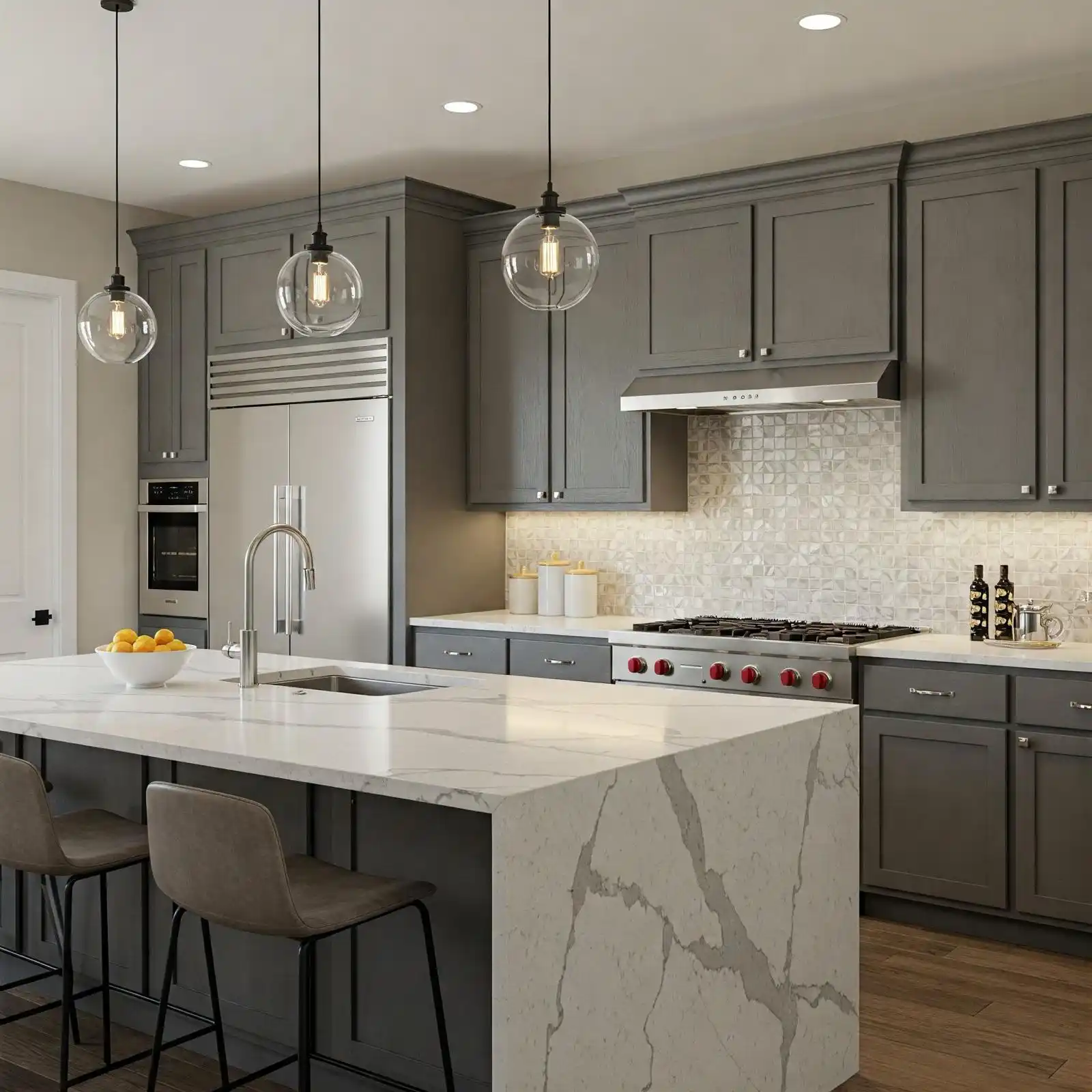 Transitional Contemporary Kitchen Remodel by ProTech Home Builders Inc project photo